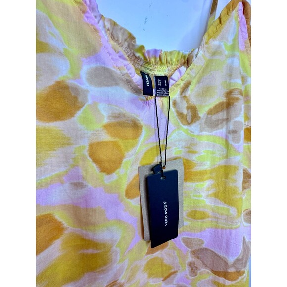 Title: JOA Tie Strap Cotton Minidress in Parfait Pink AOP JOLLY - New with Tags - Picture 5 of 8